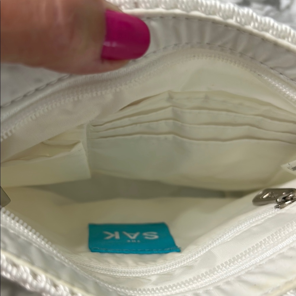 The Sak White Crochet Shoulder Bag with Gold Detail - Picture 5 of 9